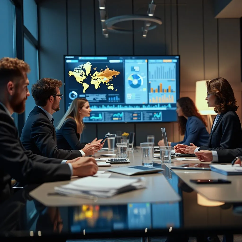 Equipo de consultores analizando resultados empresariales