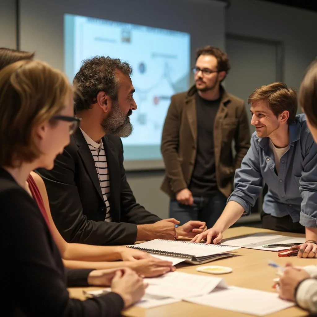 Sesión de formación empresarial interactiva